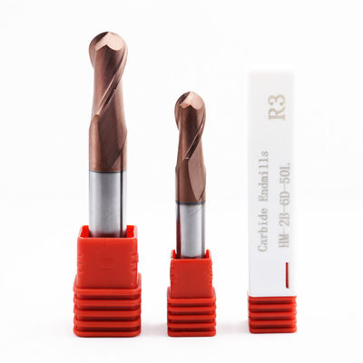 6 ملم كربيد كرة أنف نهاية طاحونة 2 صافرات لمعالجة المعادن