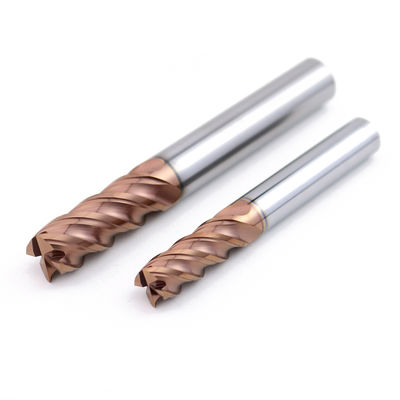 إدراج طحن كربيد التنغستن 4 عازف لطلاء HRC60 الفولاذ AlTiN